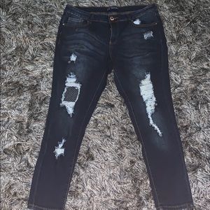 Ripped dark washed jeans
